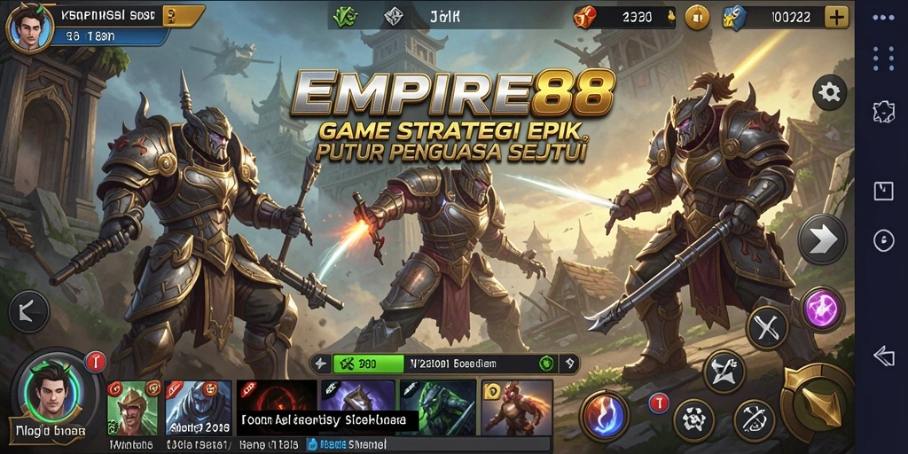 Tangkapan layar menampilkan pertempuran strategis dalam EMPIRE88.