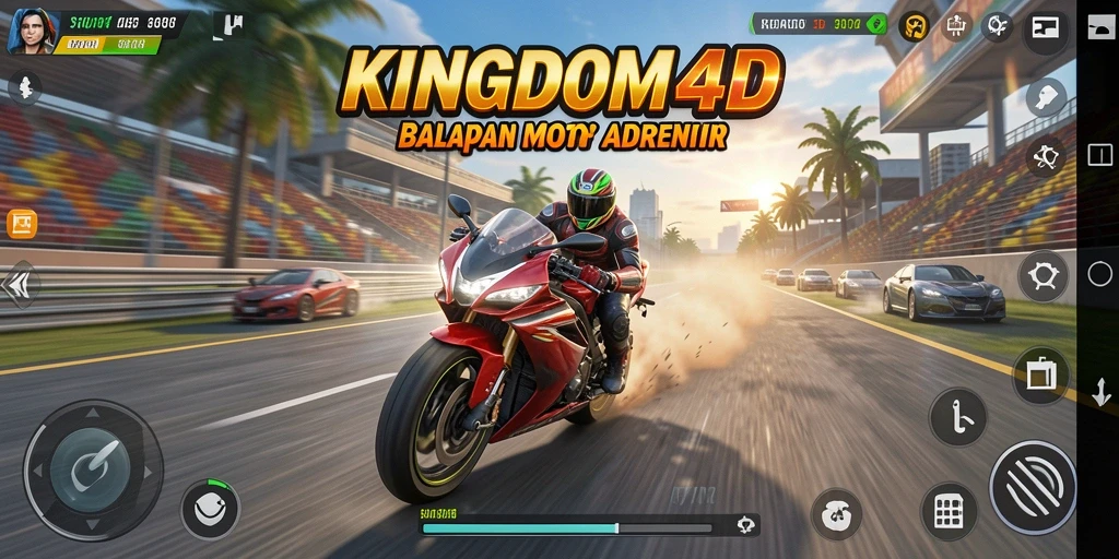 Gameplay seru dalam balapan motor di KINGDOM4D.