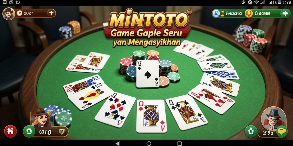 Tampilan menarik dari gameplay Gaple di MINTOTO.
