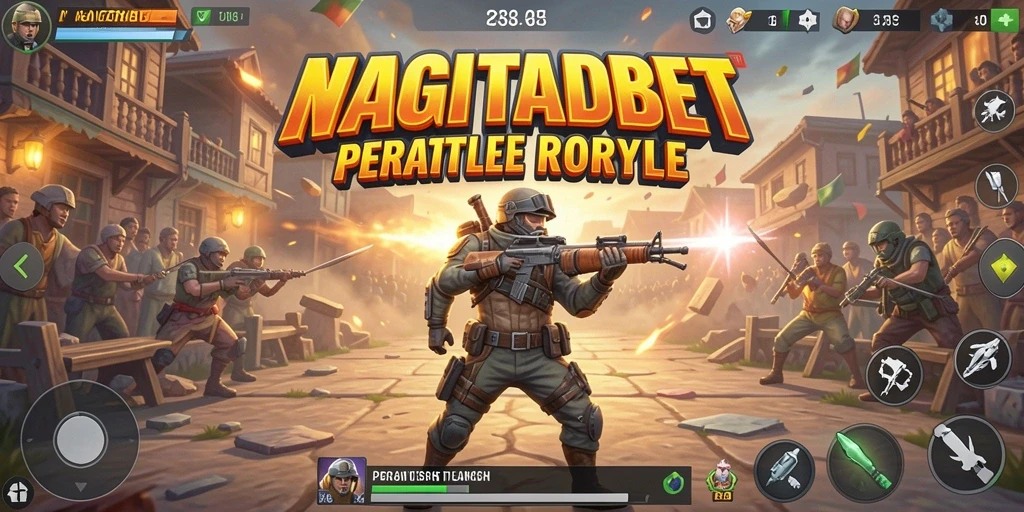 Screenshot gameplay NAGITABET menunjukkan aksi seru di arena Battle Royale.
