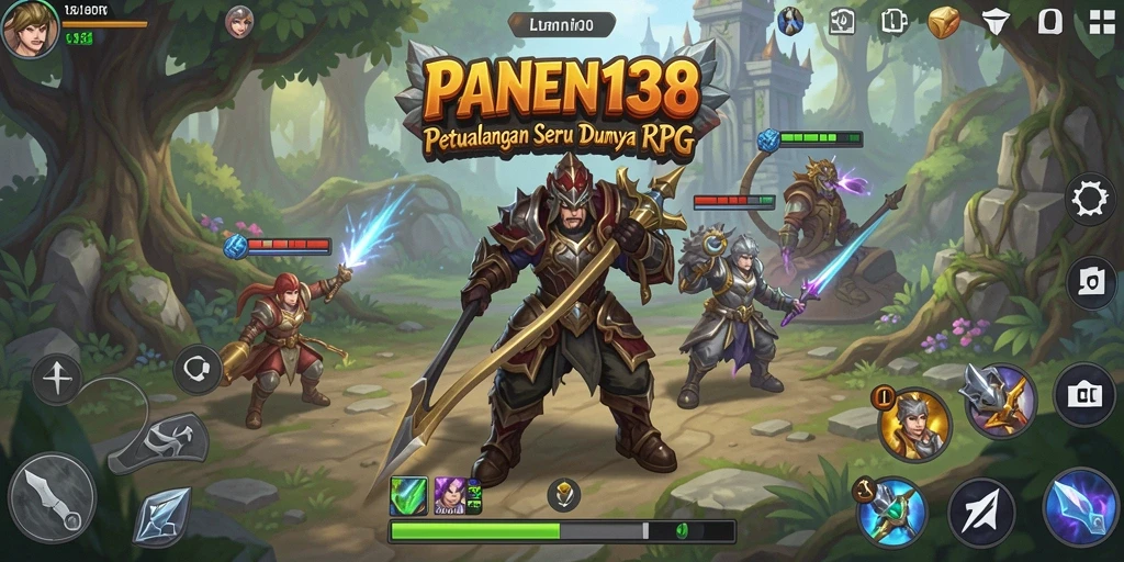 Screenshot gameplay seru dari PANEN138, menunjukkan aksi pertarungan RPG.