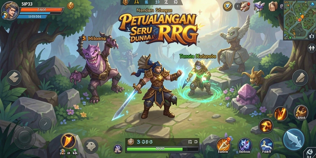 Tampilan gameplay SIP33 yang penuh aksi dalam dunia RPG.