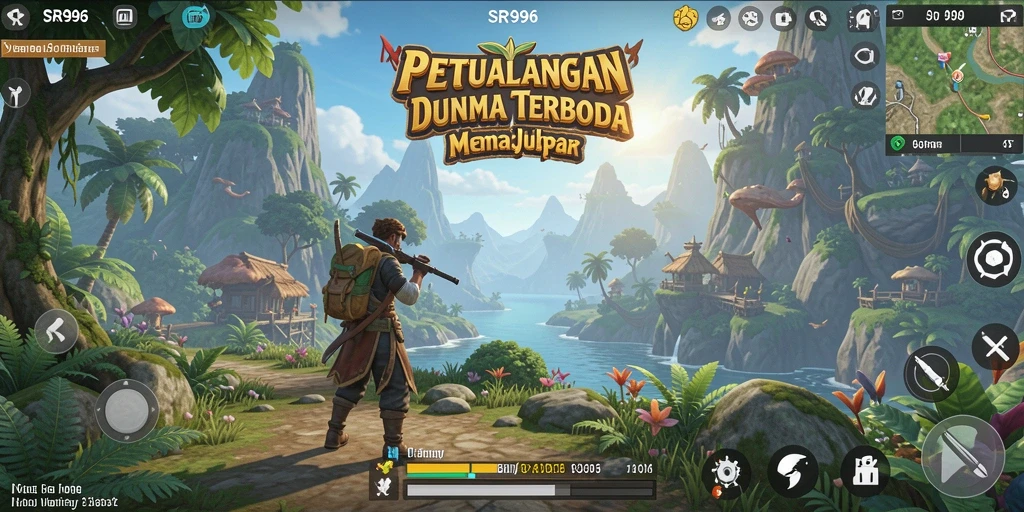 Screenshot gameplay SR996 yang menampilkan dunia terbuka yang luas.