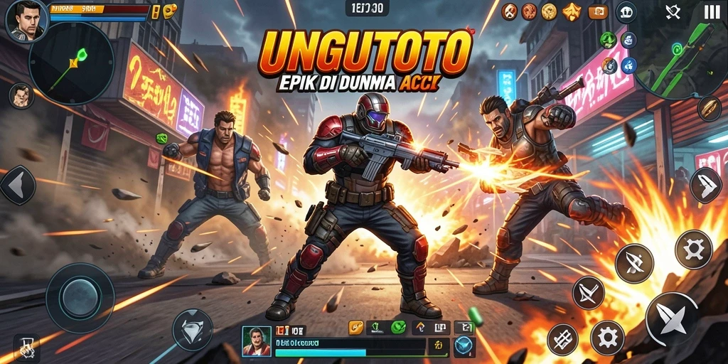 Gameplay seru UNGUTOTO dengan pertarungan yang mendebarkan.